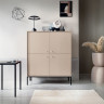 Комод высокий Perfect Home Моно/Mono 4-дверный,черные ножки MK104 Беж песочный